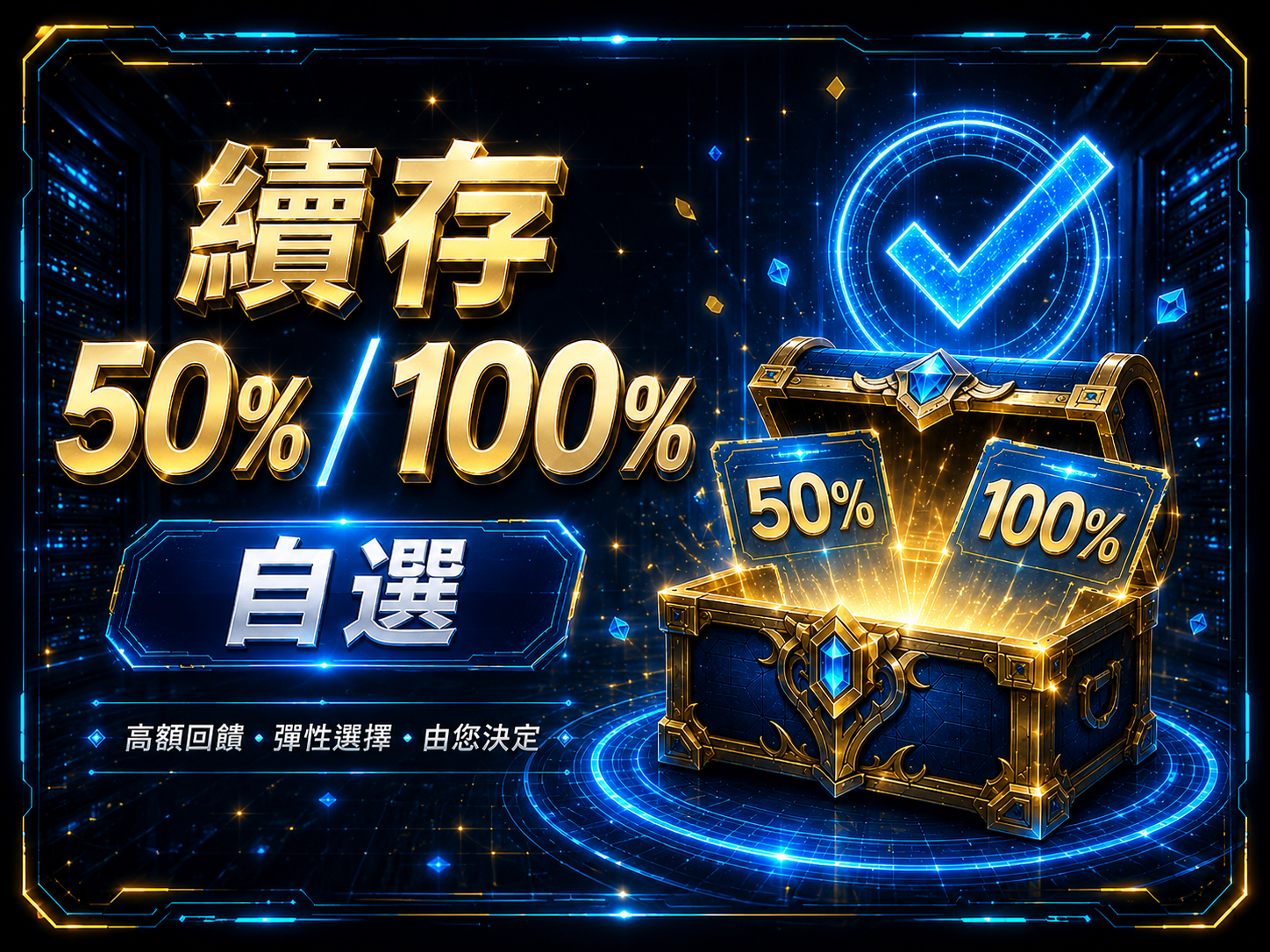 鑫元亨公會續存50%100%自選活動